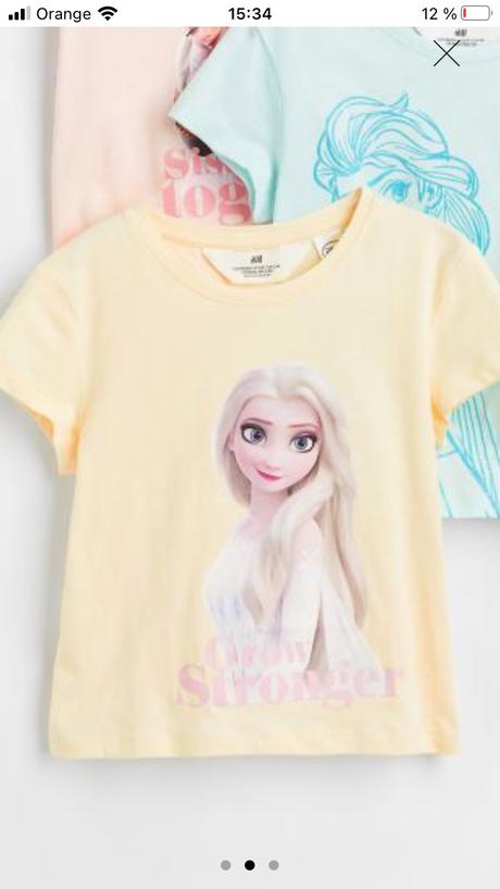 Tricko frozen elsa/ peach 122/128, h&m,122
