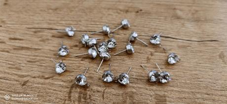 Základ na náušnice so štrasom - crystal - 8 mm, 