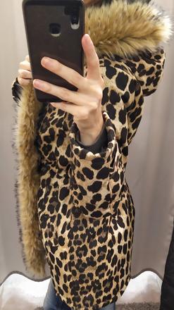 Leopardia bunda s kožušinou, m