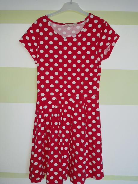 Letne bodkovane saty, bonprix,140