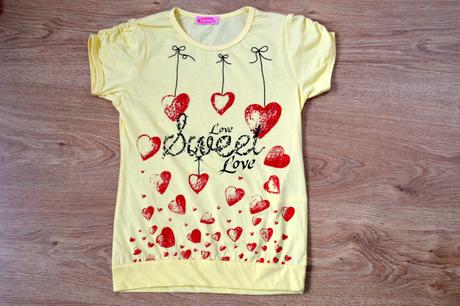 Módne tričká so srdiečkami, 128 / 140 / 152 / 164