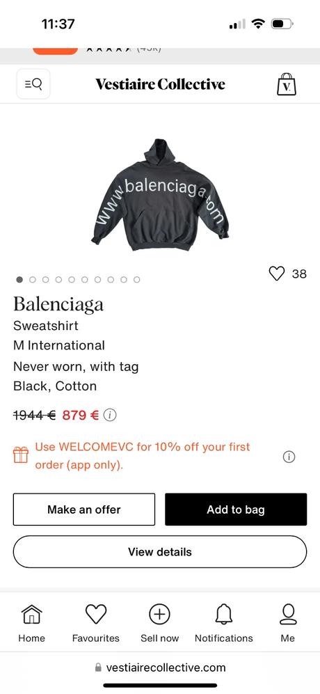 Balenciaga unisex oversize mikina, m