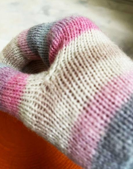 Vysoké angorové rukavice, l