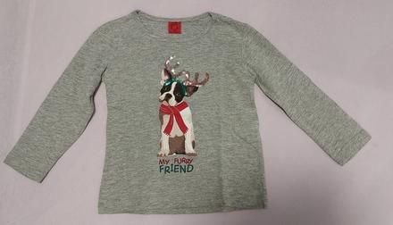 Vianočné tričko so psíkom a flitrami, kiki&koko,92