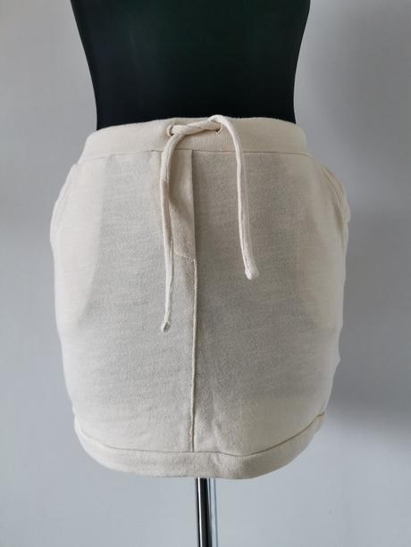 Krémová béžová športová tepláková mini sukňa rainb, bonprix,s