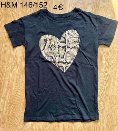 Tričko so zlatým srdcom 146/152, h&m,146