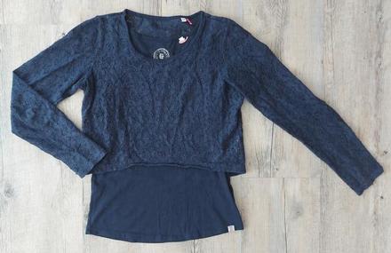 Tmavomodre dvojvrstvové tricko, 164