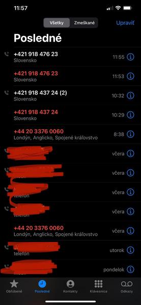 Dnes mi volajú divné telefónne čísla
