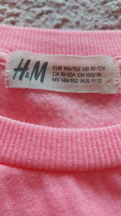 Mikina ružová neon č.146/152, h&m,146