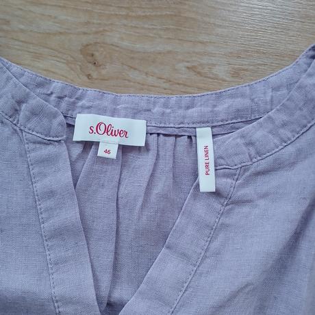 Ľanová svetlofialová letná blúzka, s.oliver,46