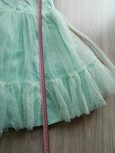 Dievčenské tylové tyrkysové šaty, 128