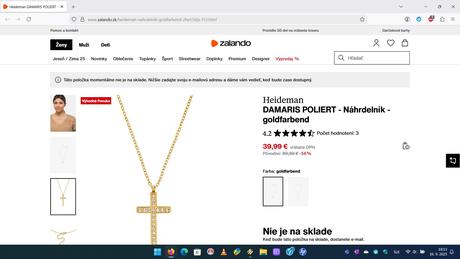 Náhrdelník/retiazka s krížikom na krk 1, 
