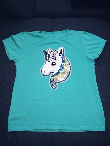 Dievčenské tričko jednorožec, flitrové, č. 12, 158