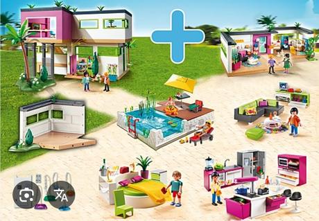 Playmobil obrovská vila+bazén+hosťovský dom+auto, 