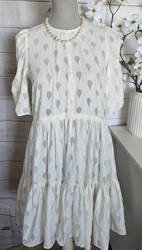 Krémové šaty h&m, h&m,34