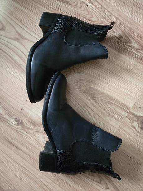 Tmavomodré kožené čižmy vel.37, humanic,37