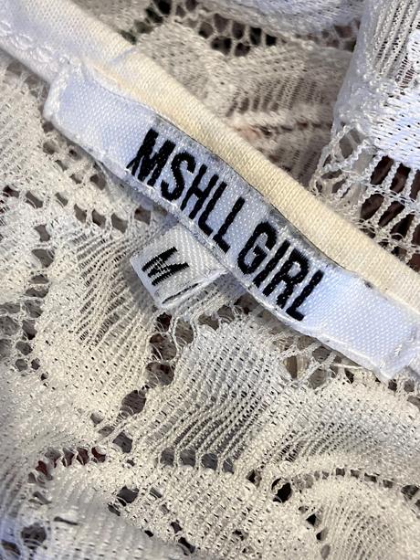 Dámske biele čipkované tričko s kvetmi (m), m