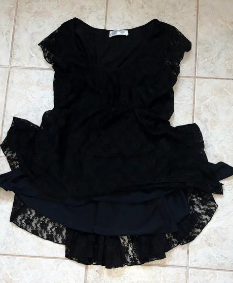 Čierna tunika čipkovana, 44