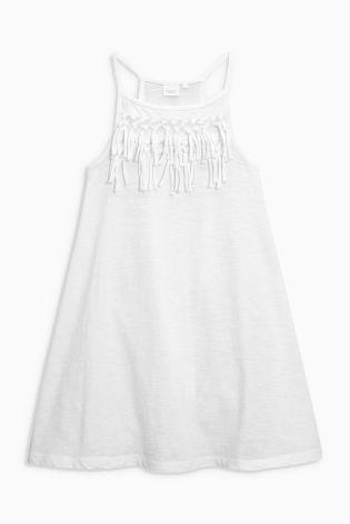 Biele strapcové šaty next, next,104 / 110