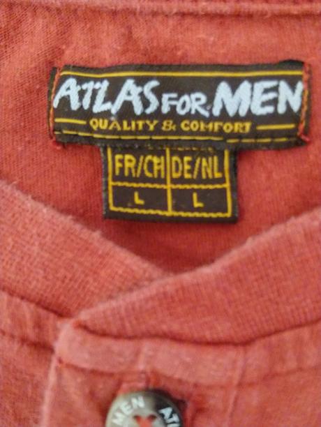 Pánske tehlové tričko, atlas, l, l