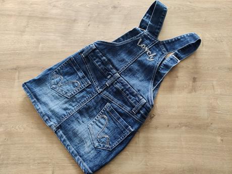 Riflová suknička na traky, 116