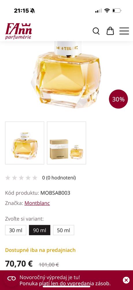 Parfumovaná voda mont blanc 90ml damska,