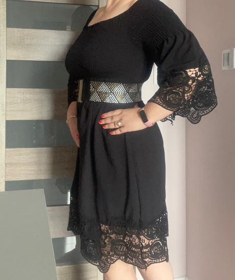 Čierne krásne saty m/l, m