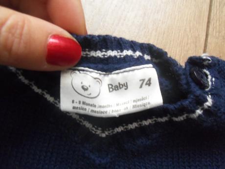 Pulóvrik tmavý modrý - dino - veľ. 74, baby,74