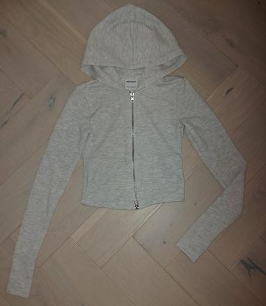 Jemná crop mikina na zips z modalovej zmesi, bershka,xs