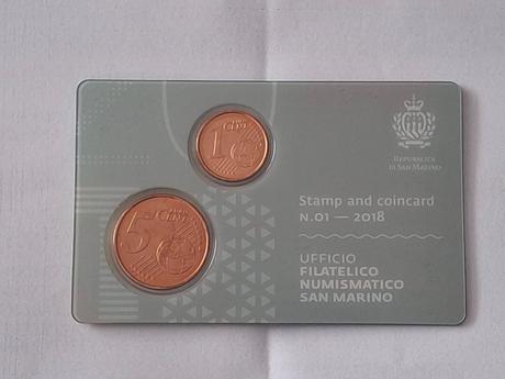 Mincová karta so známkou san maríno 2018, 