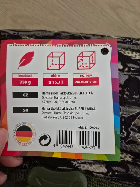 Nová školská taška, aktovka hama,