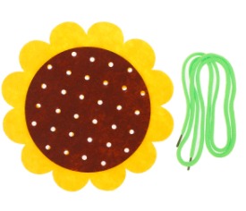 Montessori hračka - kvet na zošívanie - 3 farby, 