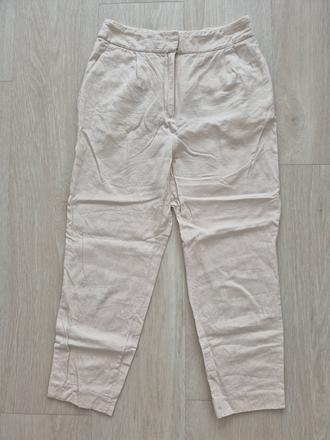 Nohavice zo zmesi lanu, h&m,38