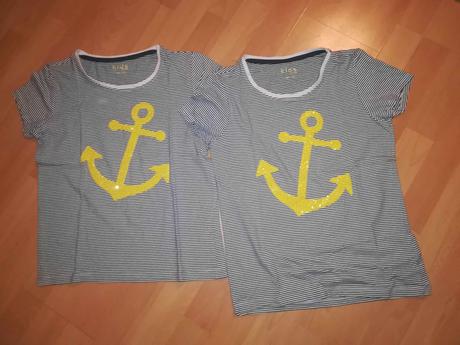 2x pásikavé tričko tchibo 146/152, tchibo,146