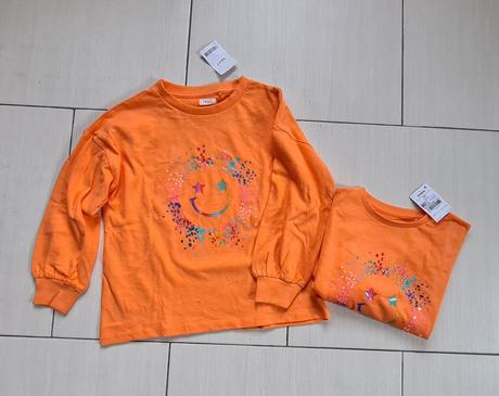 Jemne oranžová tenká mikina, next,128