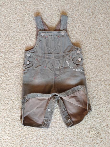 Menčestrové nohavice na traky 62/68 +tričko,čiapka, 62