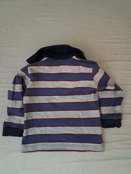 Šedo-modré tričko s golierikom, baby club,86