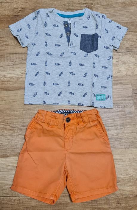 Kraťasky + tričeno, veľ. 3-6 m, h&m,68