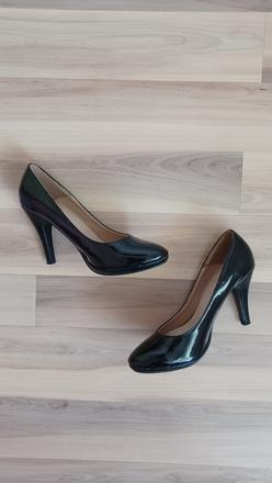 Lakované čierne lodičky + náhradné opätky, 36