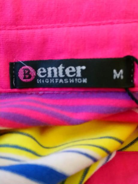 Dámsky farebný pásikavý elastický top, benter m 4., benter,m