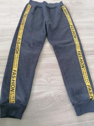 Zateplené riflové tepláky 128/134, 128