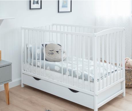 Drevená postielka - biela, šírka (cm): 60,dĺžka (cm): 120