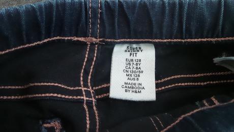 Tmavomodré džínsové legíny, h&m,128