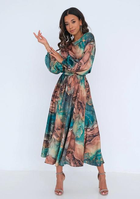 Saténové šaty mosquito elvire green, s