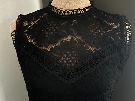 Čierne šaty s krajkou, h&m,m