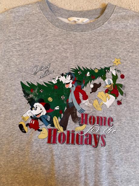 Vianocna mikina mickey - 164/170/xs - super stav, h&m,xs