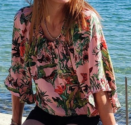 Bluzka s volánmi, h&m,s