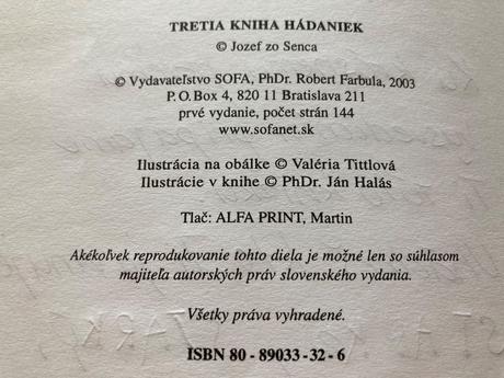 Tretia kniha hádaniek, 
