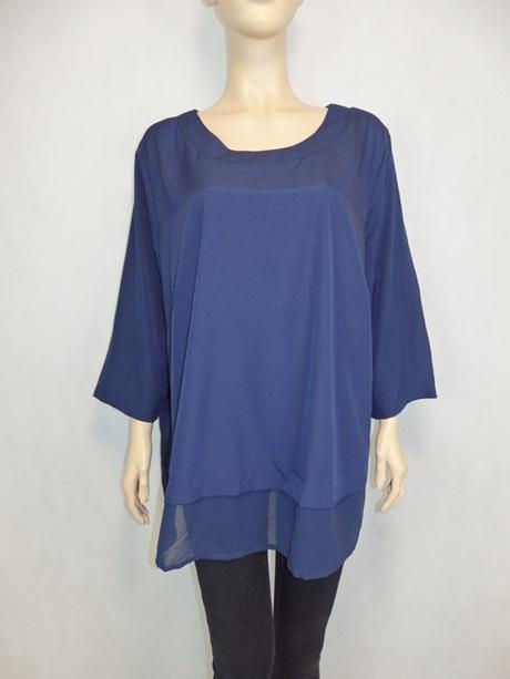 Kvalitná tmavomodrá tunika, 54