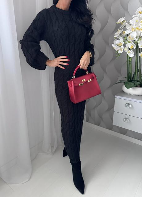 H&m - pletené dlhé šaty, h&m,xs